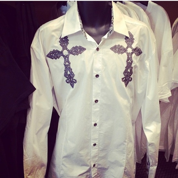 COPY - Men’s cross button up men’s dress shirt - Picture 2 of 2